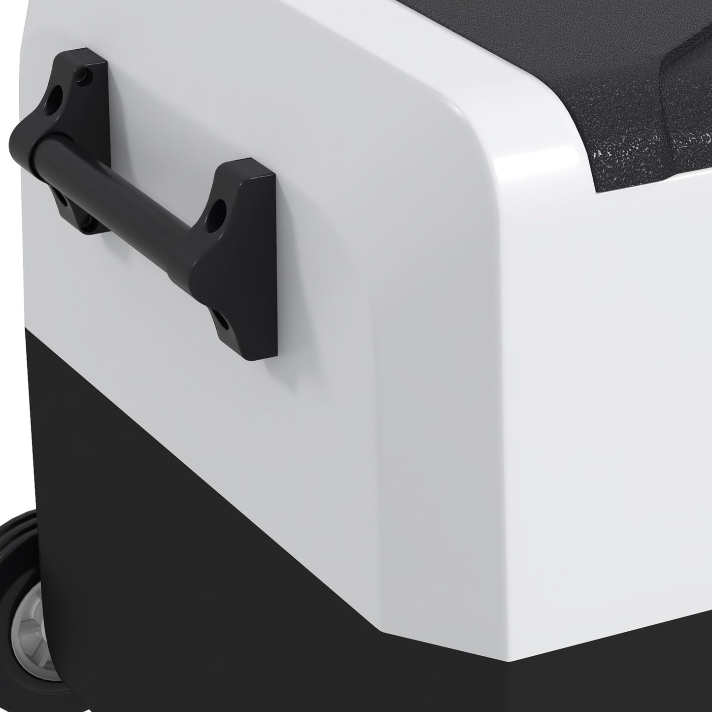 HOMCOM Nevera Compresor Portátil 30,5L Refrigerador de Coche -20℃-20℃ 12 / 24V DC y 100-240V CA con 2 Ruedas Asas y Compartimento Congelador para Camping Viajes 72,6x39x37,3 cm Negro