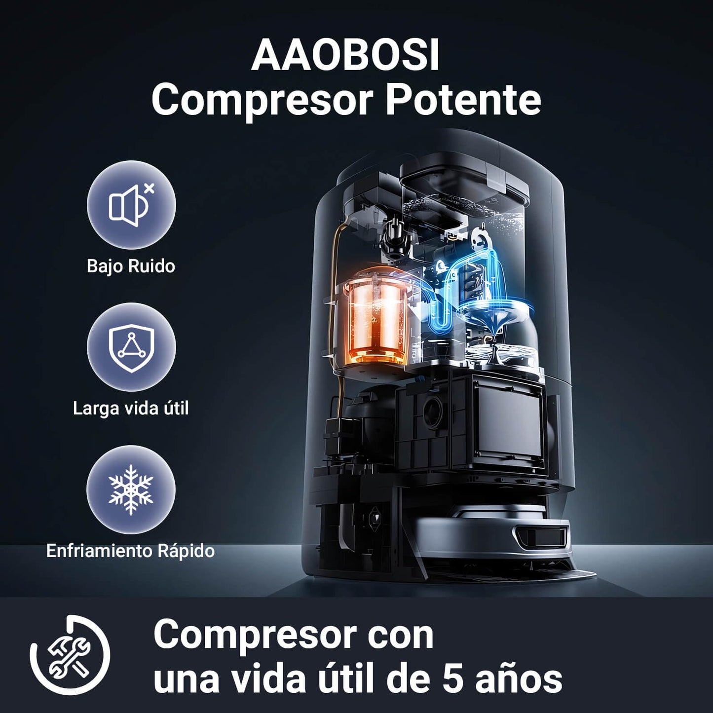 AAOBOSI Nevera Portátil 15 litros, Nevera 12V 24V DC Compresor, con una Capacidad de Cefrigeración de +20℃ a -15℃ para coche, camión, barco y autocaravana