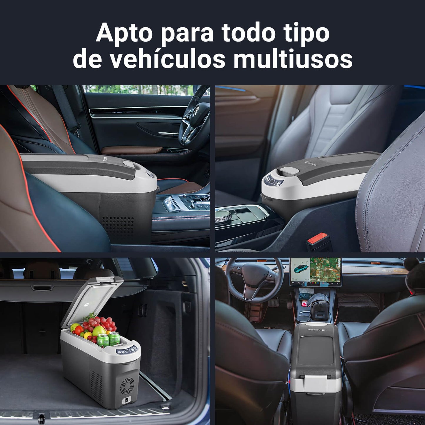 AAOBOSI Nevera Portátil 15 litros, Nevera 12V 24V DC Compresor, con una Capacidad de Cefrigeración de +20℃ a -15℃ para coche, camión, barco y autocaravana