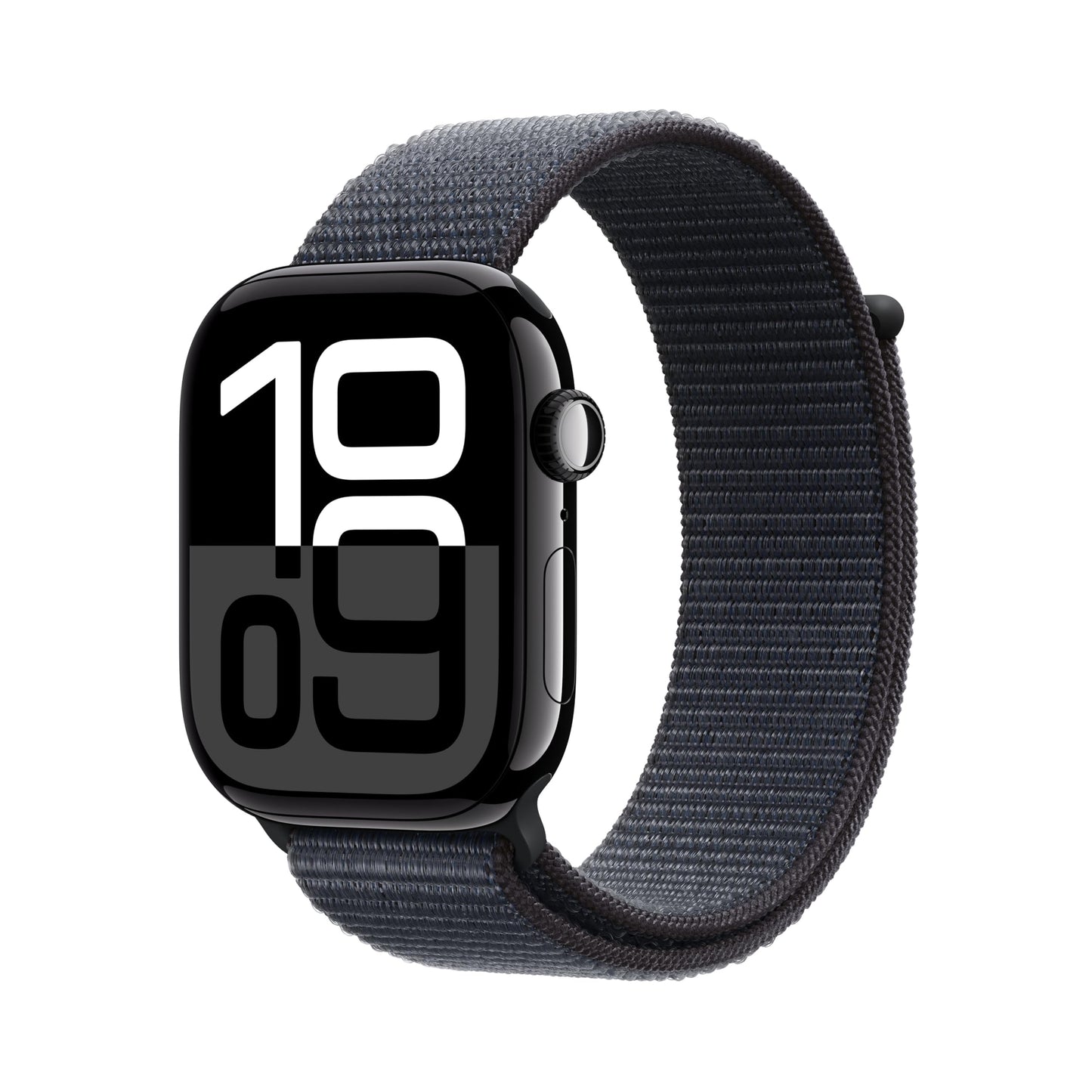 Apple Watch Series 10 GPS Smartwatch con Caja de Aluminio Negro Brillante de 46 mm y Correa Loop Deportiva Tinta - Talla única. Monitor de entreno, Pantalla Retina Siempre Activa y Neutro en Carbono