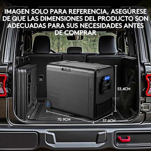 AAOBOSI Nevera Portatil 58L, Nevera 12V Compresor -20°C a 20°C, 12/24V DC y 100-240V AC Rugged Nevera para Coches, Casa, Viajes, Barco, Autocaravana, Camping y Pesca