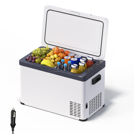 WOLTU AC/DC Nevera de Compresor Congelador Portátil Frío Nevera Portátil Nevera para Coche Nevera de Viaje Camping para Barco Camión Conexiones 12V/220V, 30L