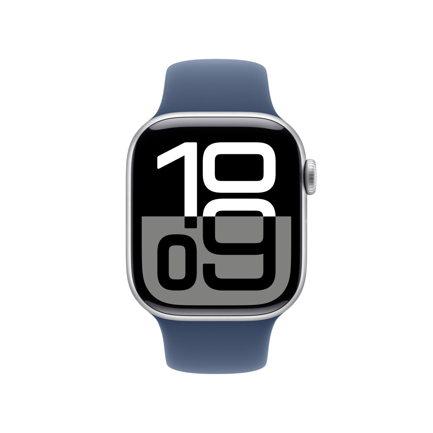 Apple Watch Series 10 GPS Smartwatch con Caja de Aluminio Plata de 42 mm y Correa Deportiva Azul Denim - Talla M/L. Monitor de entreno, App ECG, Pantalla Retina Siempre Activa