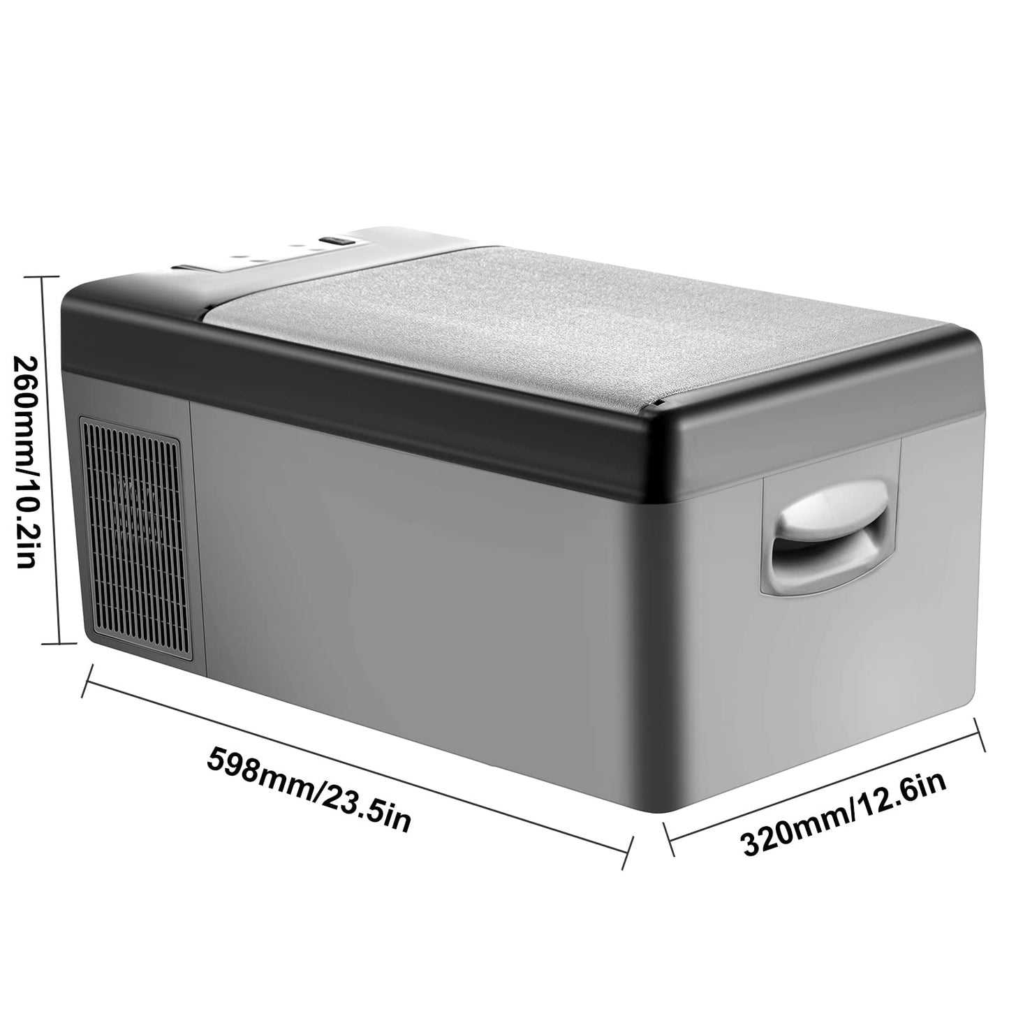 VEVOR Nevera Portátil Eléctrica 15 L 12/24 V Refrigerador Portátil del Automóvil, Nevera de Coche Eléctrica con Batería de Coche de 3 Niveles Modo Dual con Panel de Control LCD Camping, Black