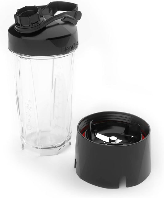 Blendtec GO - Botella reutilizable de 30 onzas, vaso licuador de una sola porción, incluye tapa de viaje, tarro sin BPA, transparente