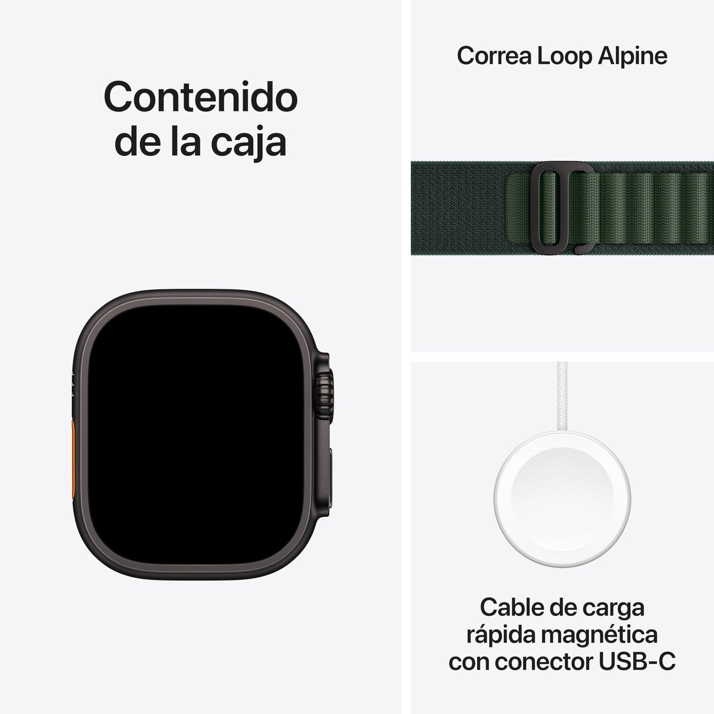 Apple Watch Ultra 2 GPS + Cellular Smartwatch, Reloj Deportivo con Caja de Titanio Negro Resistente de 49 mm y Correa Loop Alpine Verde Oscuro - Talla M. Monitor de entreno y Neutro en Carbono