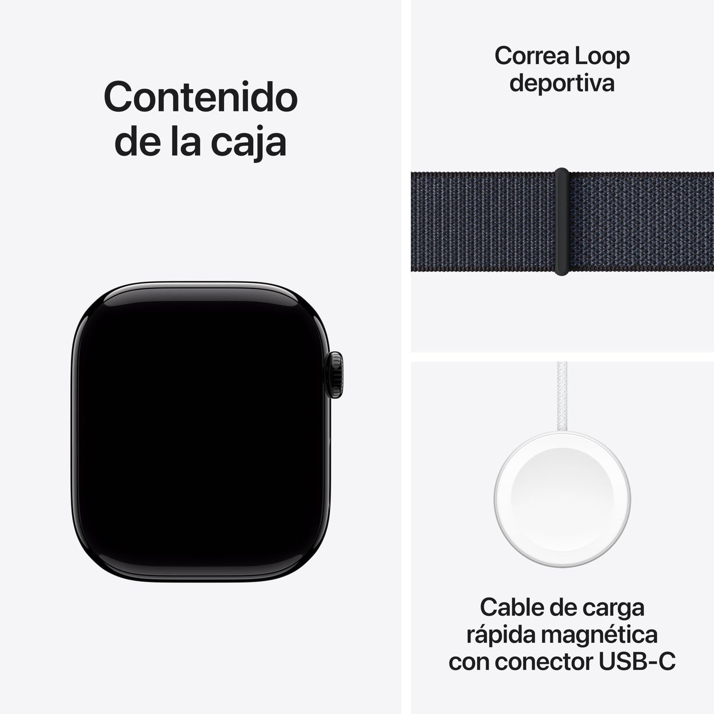 Apple Watch Series 10 GPS Smartwatch con Caja de Aluminio Negro Brillante de 46 mm y Correa Loop Deportiva Tinta - Talla única. Monitor de entreno, Pantalla Retina Siempre Activa y Neutro en Carbono