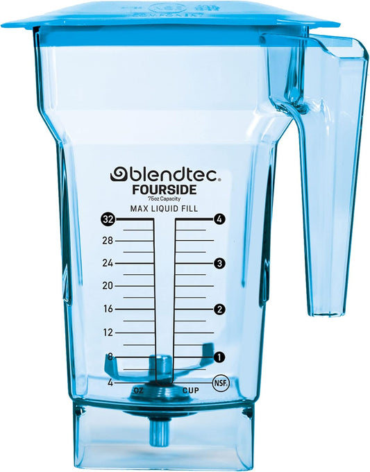 Blendtec 40-612-62 - Tarro de cuatro lados (75 onzas), acero inoxidable, color azul