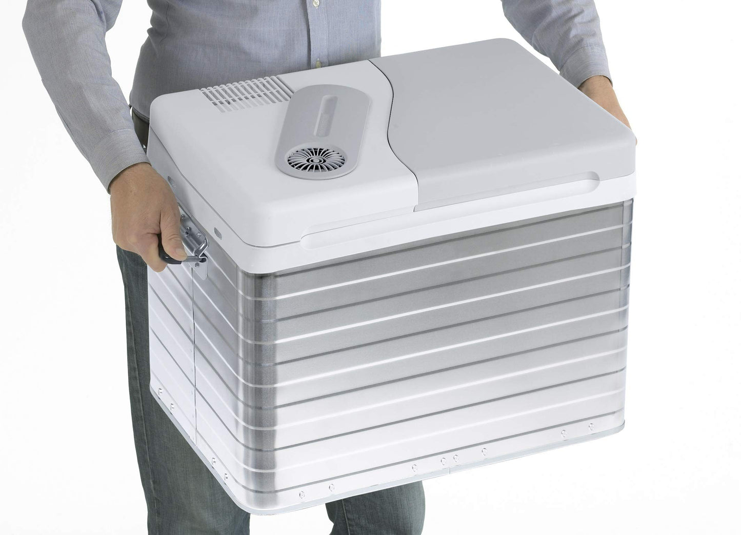 Mobicool Q40 Nevera Eléctrica Portátil, Aluminio, 39 l, mini nevera para coche, camión, barco y autocaravana, 12 y 230 V