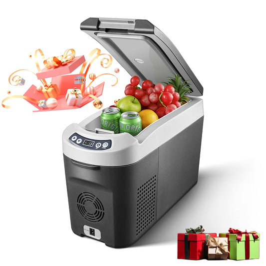AAOBOSI Nevera Portátil 15 litros, Nevera 12V 24V DC Compresor, con una Capacidad de Cefrigeración de +20℃ a -15℃ para coche, camión, barco y autocaravana