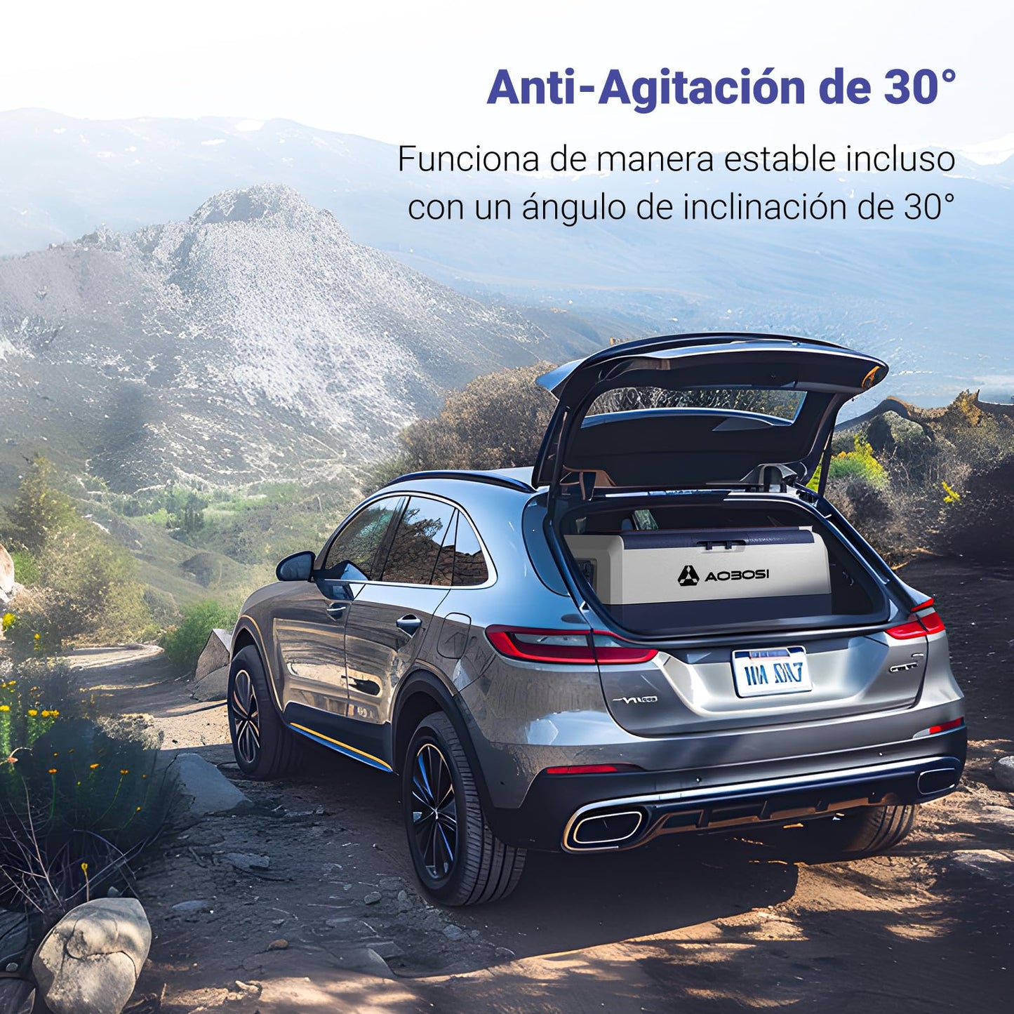 AAOBOSI 50l Nevera Portatil con Ruedas, Nevera Compresor con APP y Puerto USB, Nevera Camping 20 °C a -20 °C, 12/24V DC,100-240V AC, para Hogar, Camping, Viajes, Coche, Barco y Autocaravana,Zona únicr